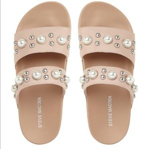 Pearl and Stud Sliders: Steve Madden